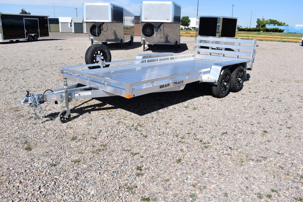 Bear Track 81"X16' 7K alum utility trailer, torsion axles, extruded alum deck, bi-fold gate