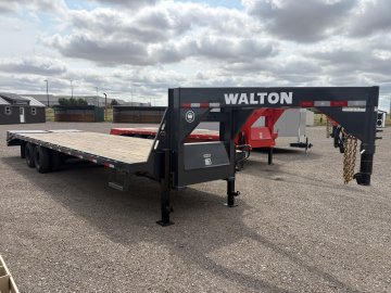 Walton FBX212-30G 24K Gooseneck trailer, 235/80R16 tires, spare tire, mud flaps, tool box, mega ramp