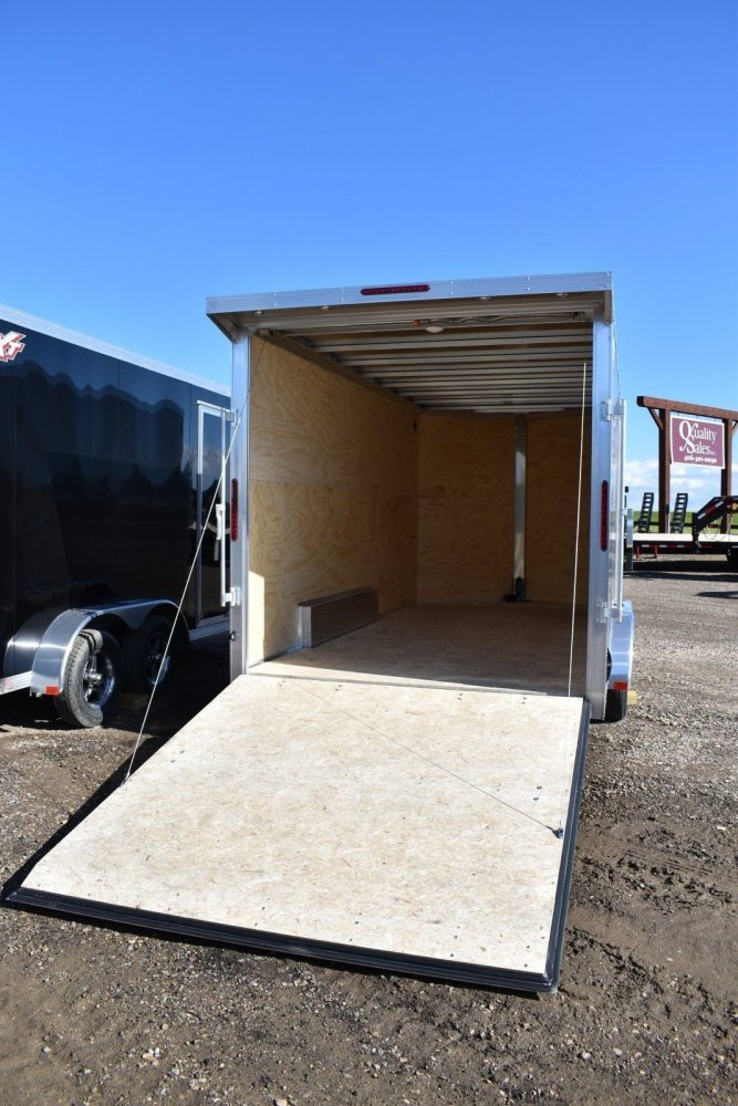 Triton aluminum cargo trailer NXT 7.5X16R-S 7K, 24" V-nose, 15" silver mod wheels ST205/75R15, spare