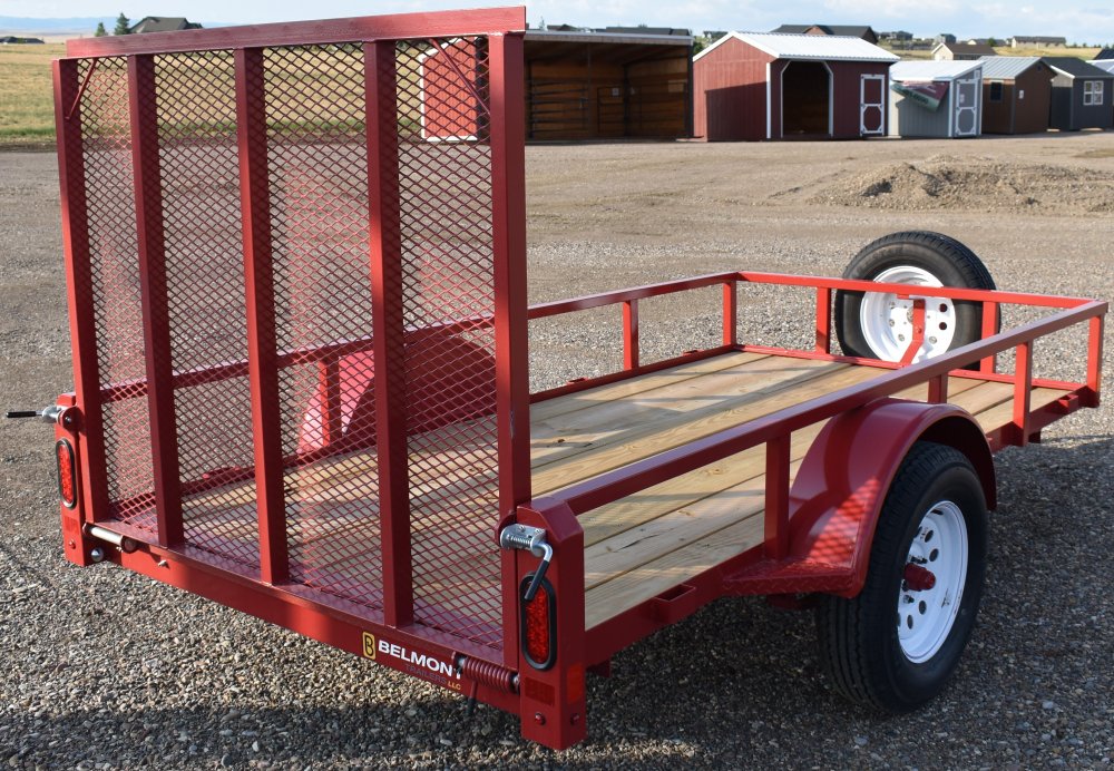 UT510TT-3K Belmont Tube Top Utility Trailer, tubular frame, spare tire, mesh fold flat ramp with spr