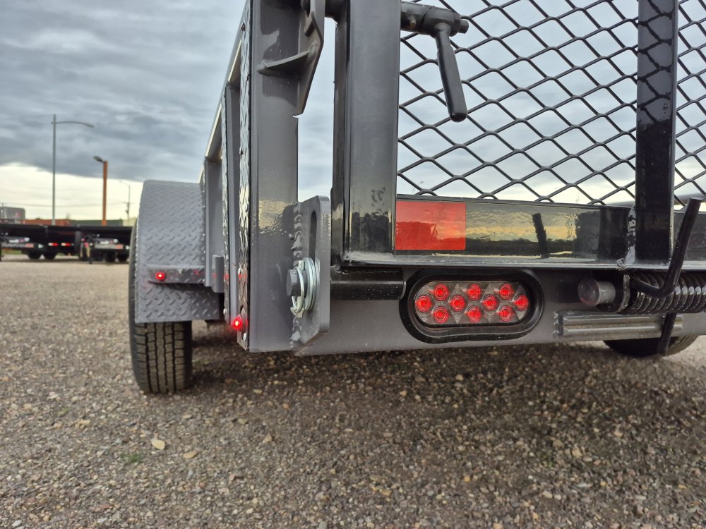 RawMaxx 83"X16' 7K Tube top utility trailer,4' flip mesh ramp, LED lights