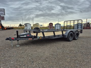 RawMaxx 83"X16' 7K Tube top utility trailer,4' flip mesh ramp, LED lights
