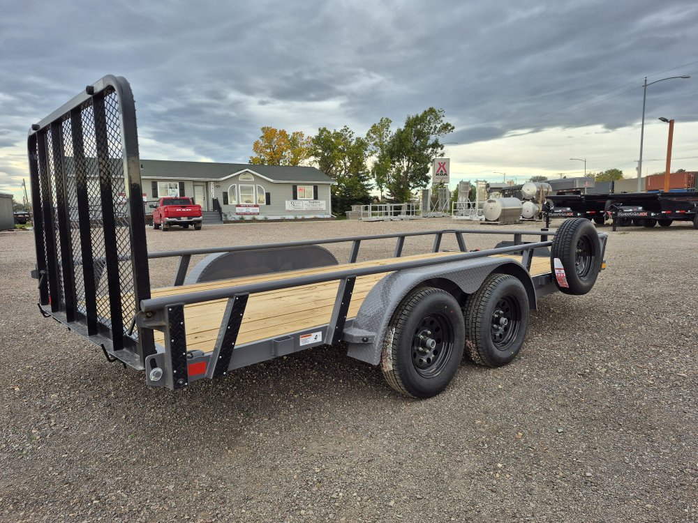 RawMaxx 83"X16' 7K Tube top utility trailer,4' flip mesh ramp, LED lights