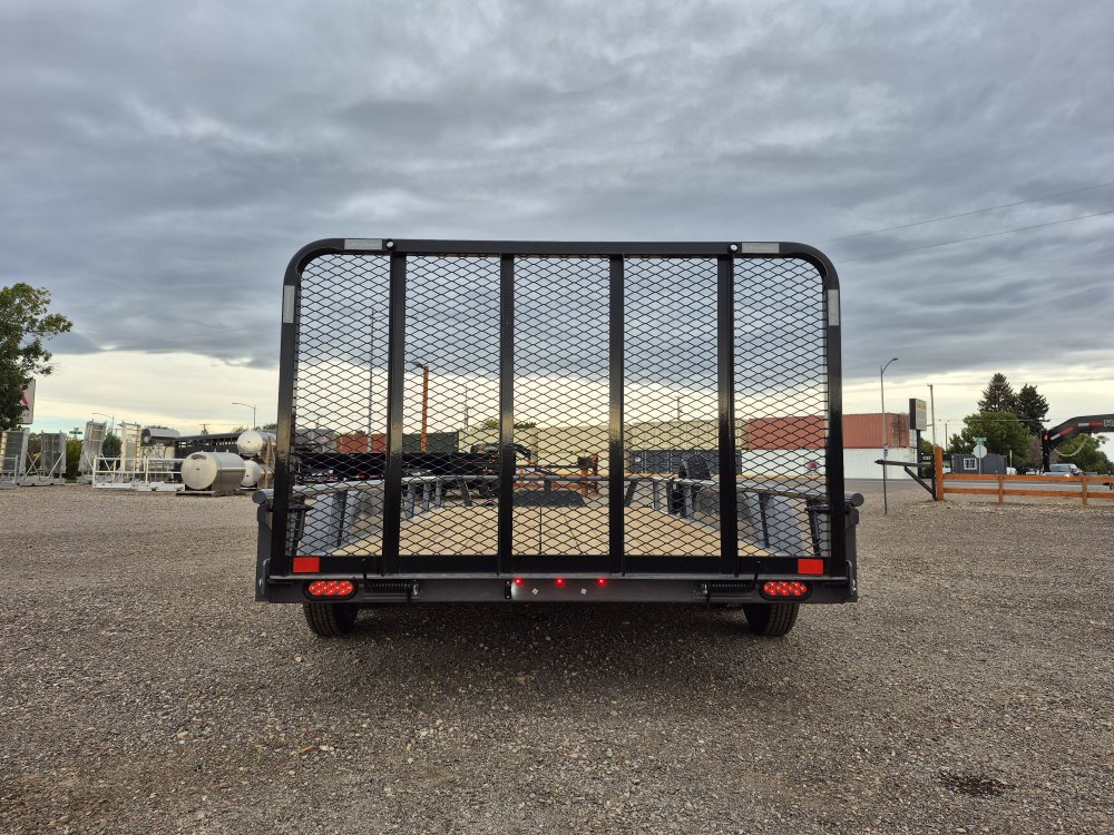 RawMaxx 83"X16' 7K Tube top utility trailer,4' flip mesh ramp, LED lights