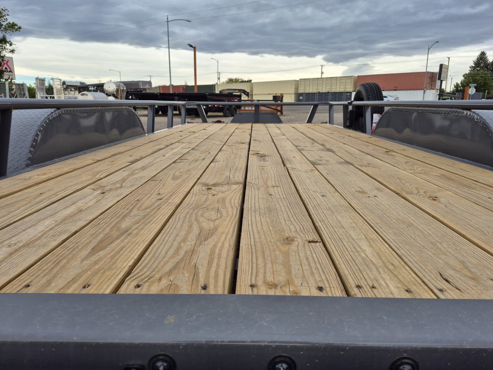 RawMaxx 83"X16' 7K Tube top utility trailer,4' flip mesh ramp, LED lights