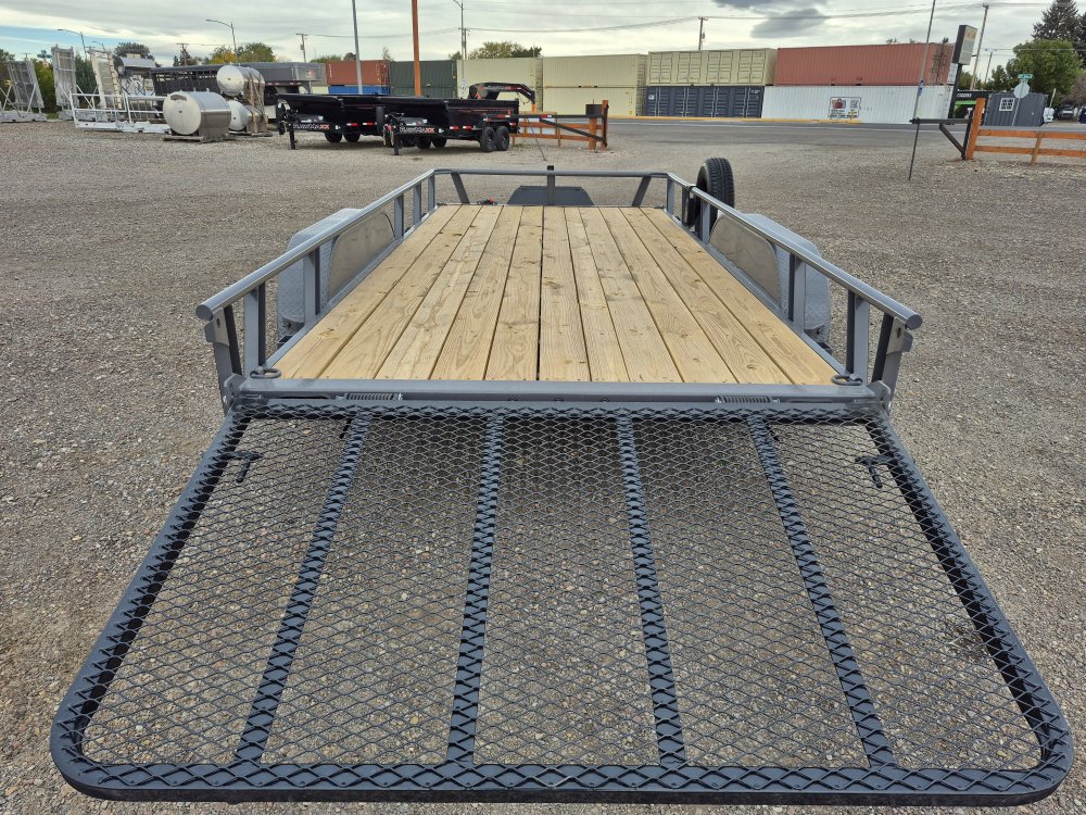 RawMaxx 83"X16' 7K Tube top utility trailer,4' flip mesh ramp, LED lights