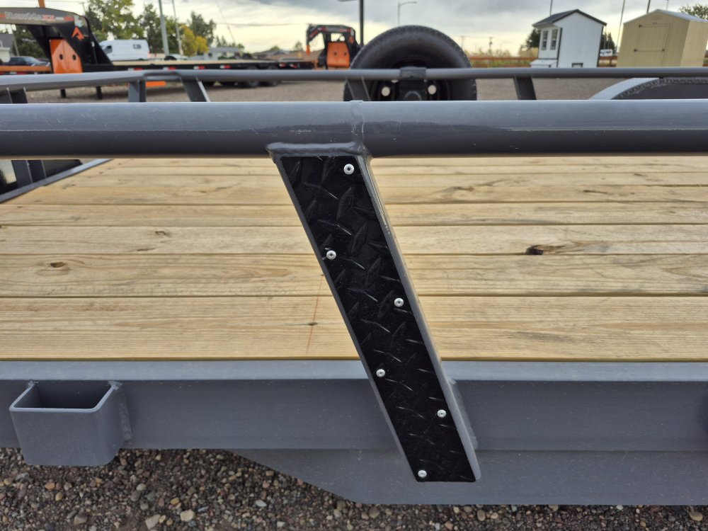 RawMaxx 83"X16' 7K Tube top utility trailer,4' flip mesh ramp, LED lights