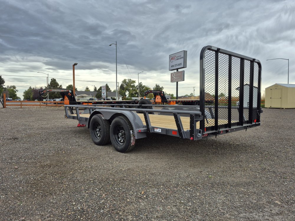 RawMaxx 83"X16' 7K Tube top utility trailer,4' flip mesh ramp, LED lights
