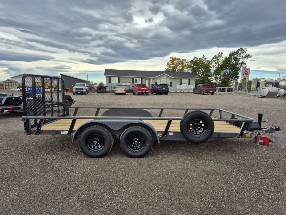 RawMaxx 83"X16' 7K Tube top utility trailer,4' flip mesh ramp, LED lights