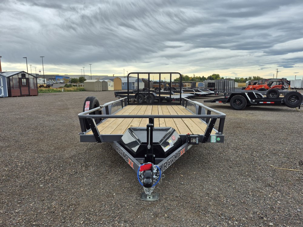 RawMaxx 83"X16' 7K Tube top utility trailer,4' flip mesh ramp, LED lights