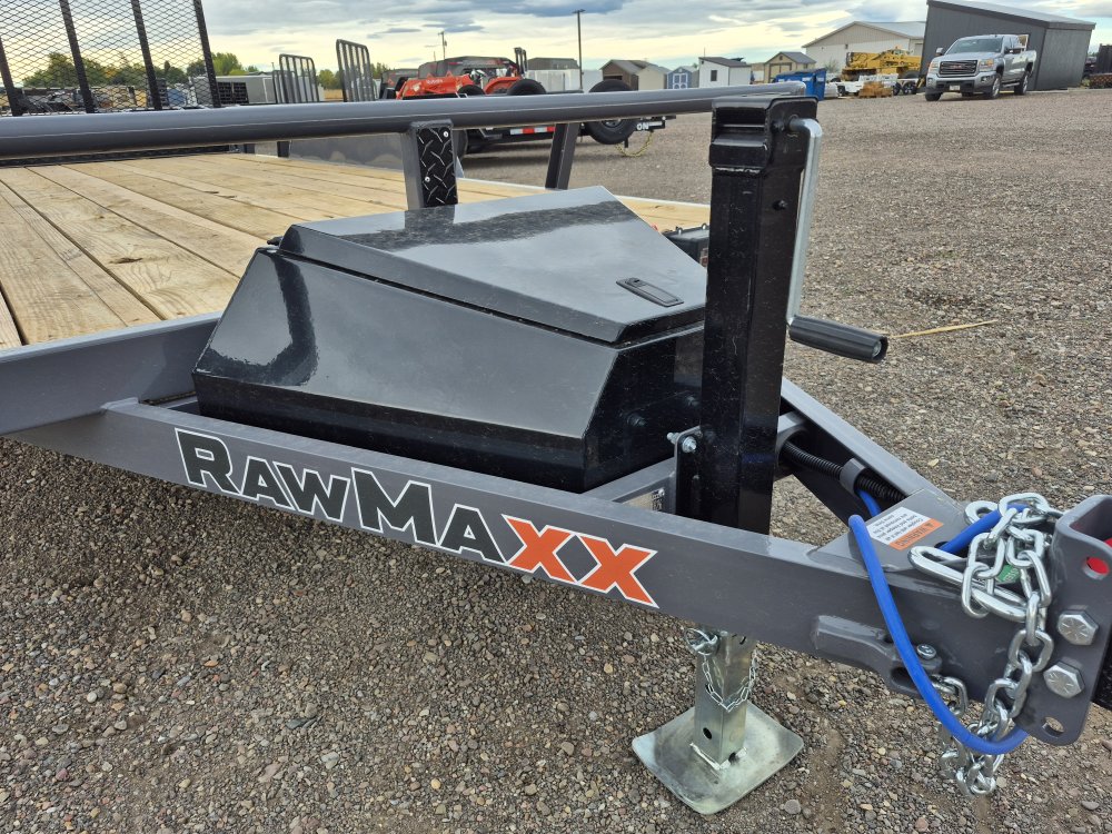 RawMaxx 83"X16' 7K Tube top utility trailer,4' flip mesh ramp, LED lights