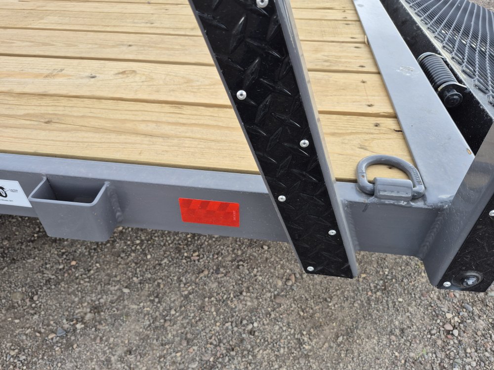 RawMaxx 83"X16' 7K Tube top utility trailer,4' flip mesh ramp, LED lights