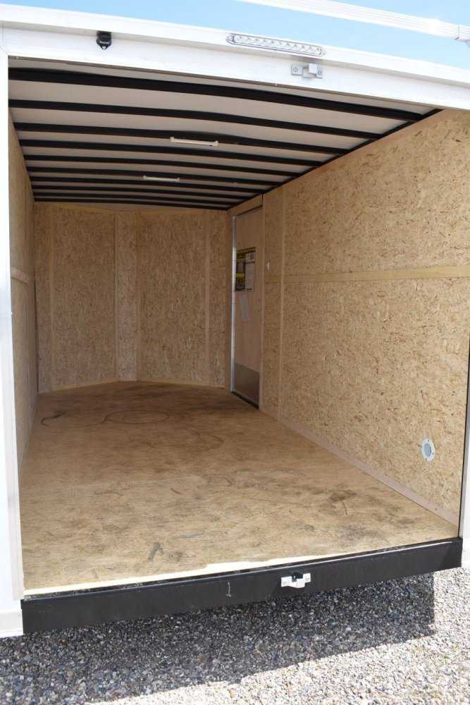 Doolittle 7X14 7K Enclosed cargo contractor trailer, rear ramp door, ladder/ 4-ladder racks