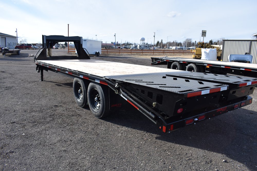 Double A 102"x24' 14K Gooseneck deck over trailer, Tires (ST235/85R16), spare tire