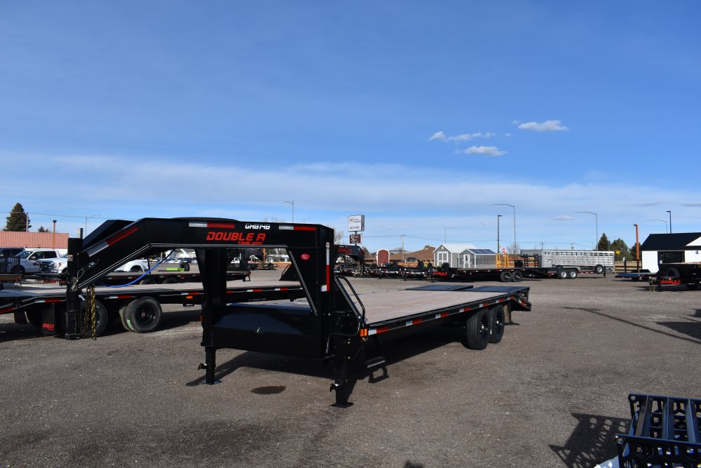 Double A 102"x24' 14K Gooseneck deck over trailer, Tires (ST235/85R16), spare tire