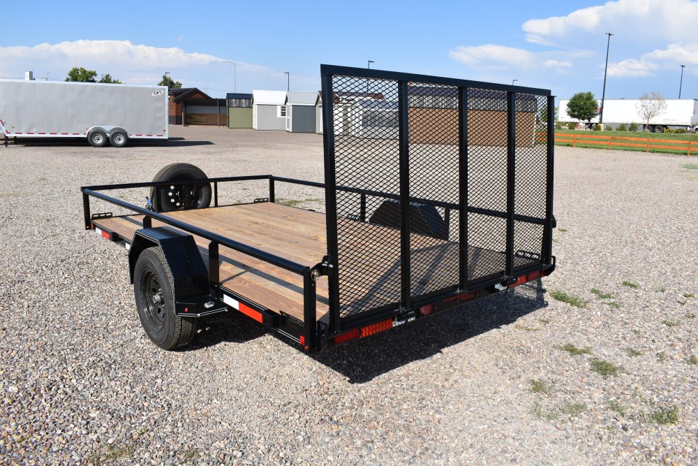 Double A 7X12-3K Single axle utility trailer, 4' Ramp gate, spare tire & mount