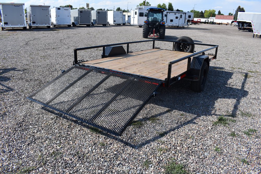 Double A 7X12-3K Single axle utility trailer, 4' Ramp gate, spare tire & mount