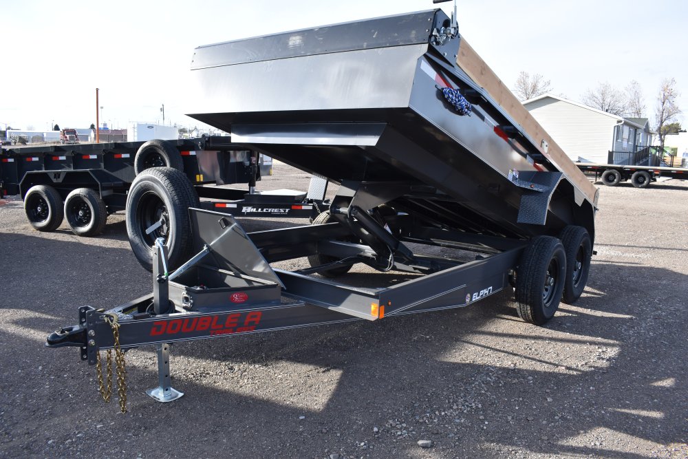 Double A 83"X14' 14K Low pro dump trailer, tarp kit, wireless remote, spare tire