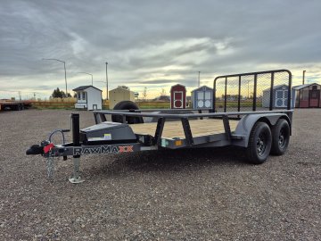 RawMaxx 83"X12' 7K Tube top utility trailer,4' flip mesh ramp, LED lights