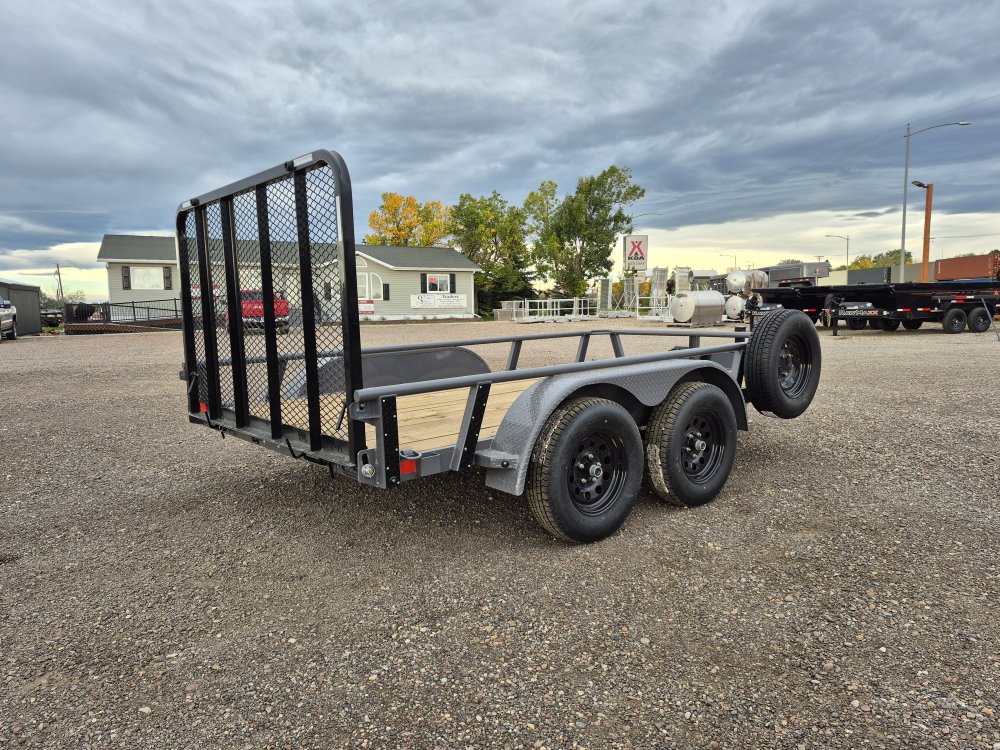 RawMaxx 83"X12' 7K Tube top utility trailer,4' flip mesh ramp, LED lights