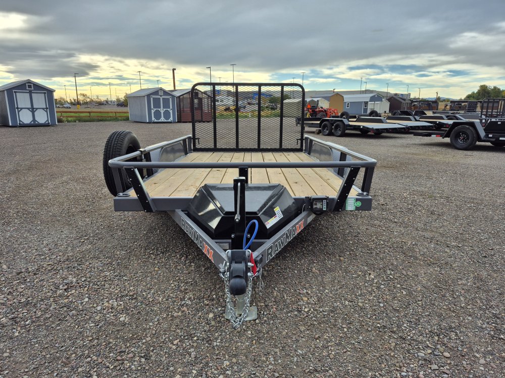 RawMaxx 83"X12' 7K Tube top utility trailer,4' flip mesh ramp, LED lights