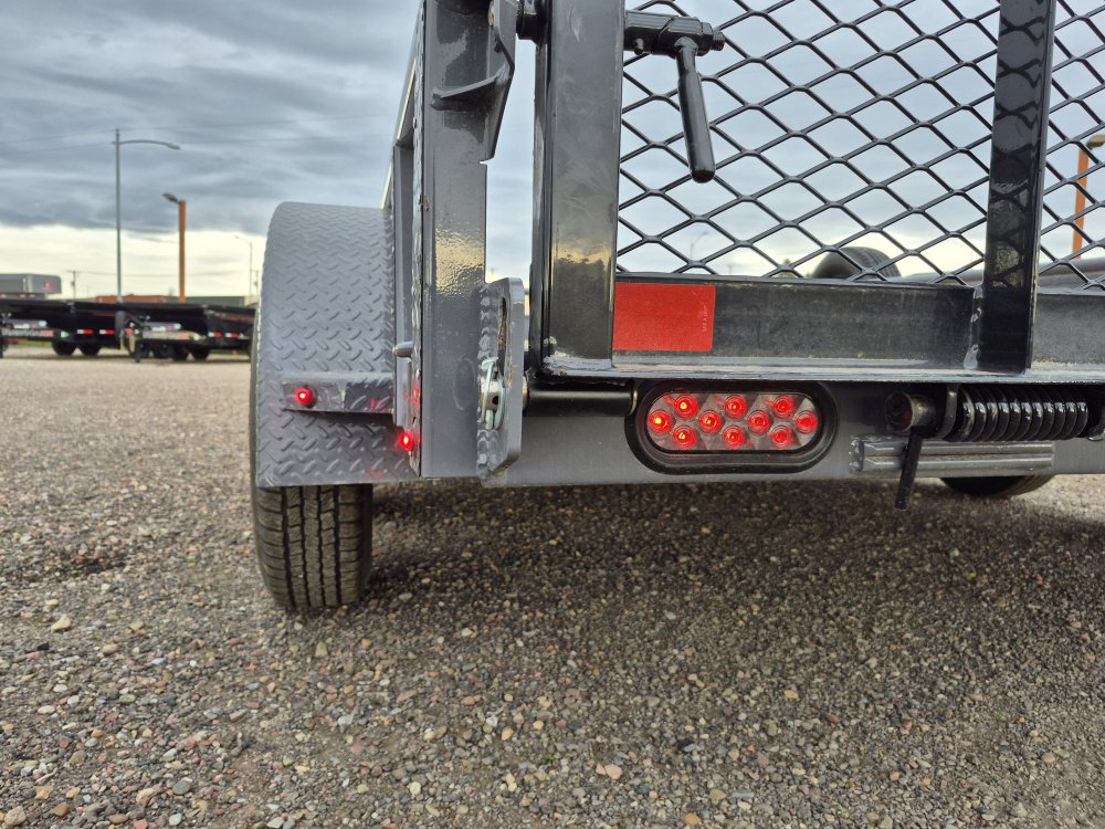 RawMaxx 83"X12' 7K Tube top utility trailer,4' flip mesh ramp, LED lights