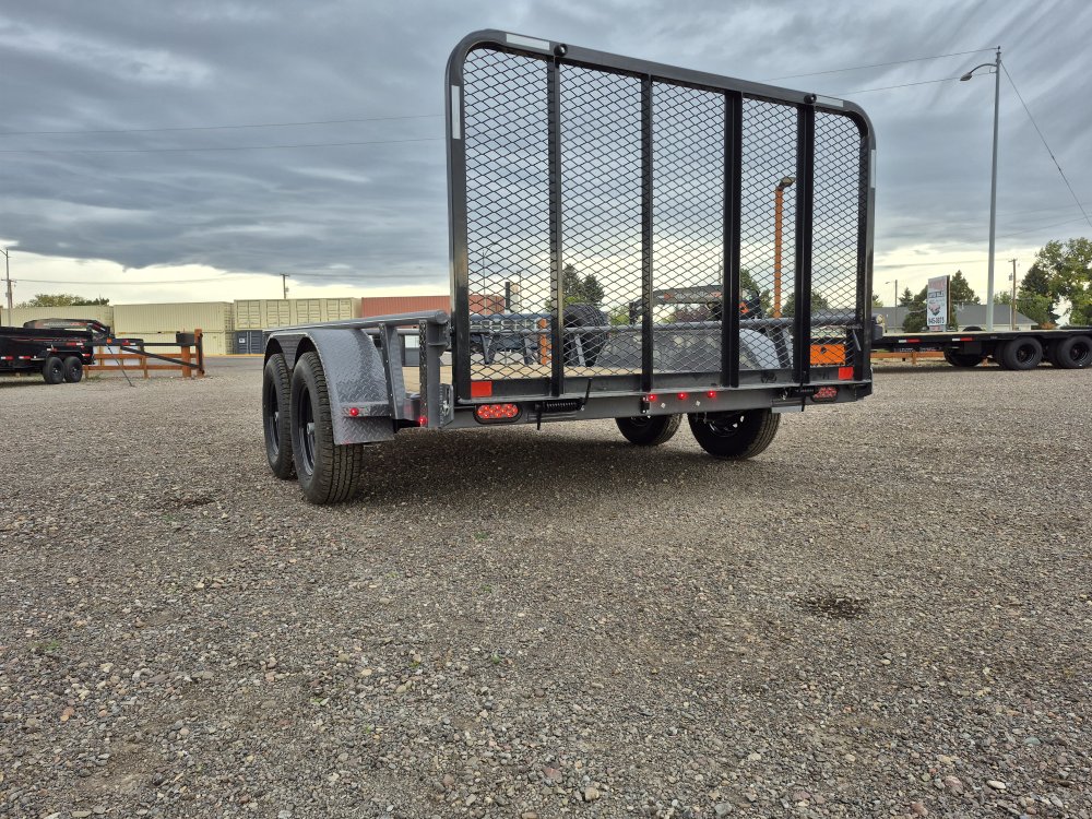 RawMaxx 83"X12' 7K Tube top utility trailer,4' flip mesh ramp, LED lights