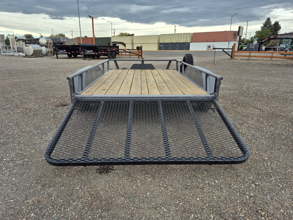 RawMaxx 83"X12' 7K Tube top utility trailer,4' flip mesh ramp, LED lights