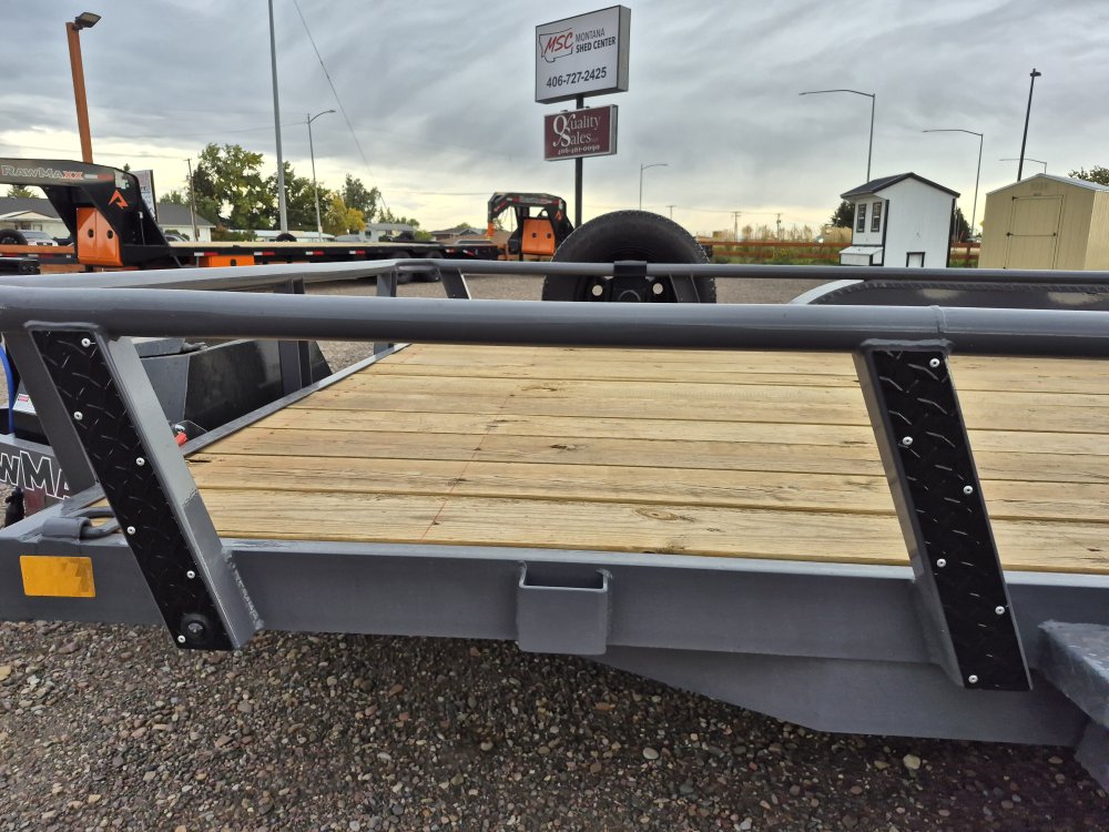 RawMaxx 83"X12' 7K Tube top utility trailer,4' flip mesh ramp, LED lights