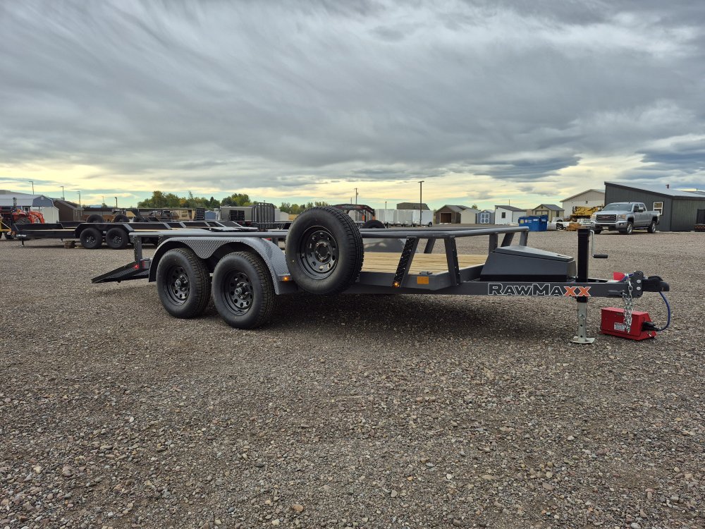 RawMaxx 83"X12' 7K Tube top utility trailer,4' flip mesh ramp, LED lights