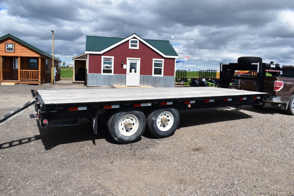 GF272 14K Snake River Gooseneck trailer, Flat deck w slide in ramps,