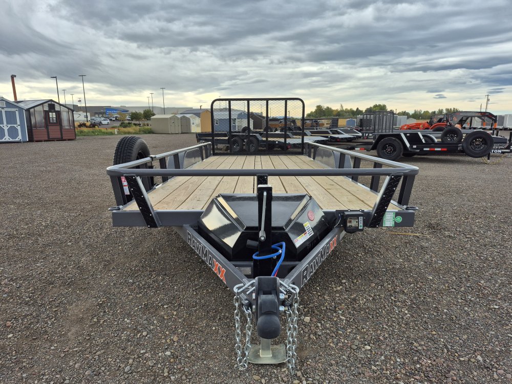 RawMaxx 83"X18' 7K Tube top utility trailer,4' flip mesh ramp, LED lights