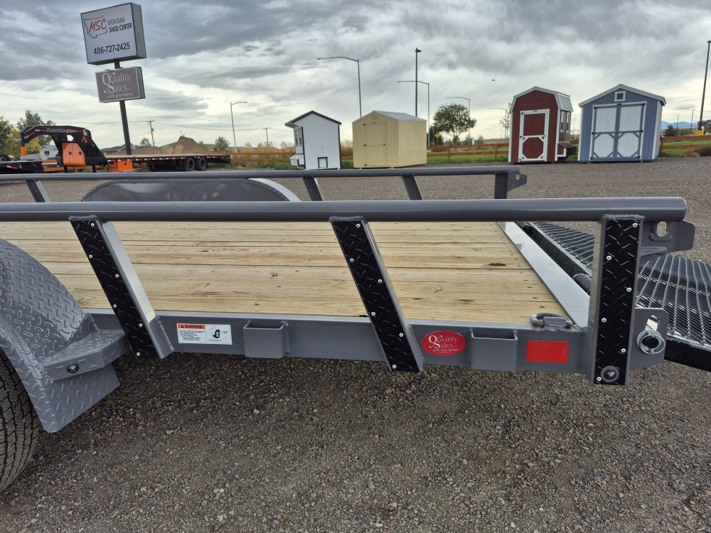 RawMaxx 83"X18' 7K Tube top utility trailer,4' flip mesh ramp, LED lights