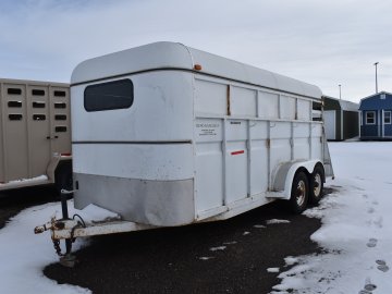 1991 Stock /Horse Trailer, small tack room, saddle rack, bridle hooks, spare tire