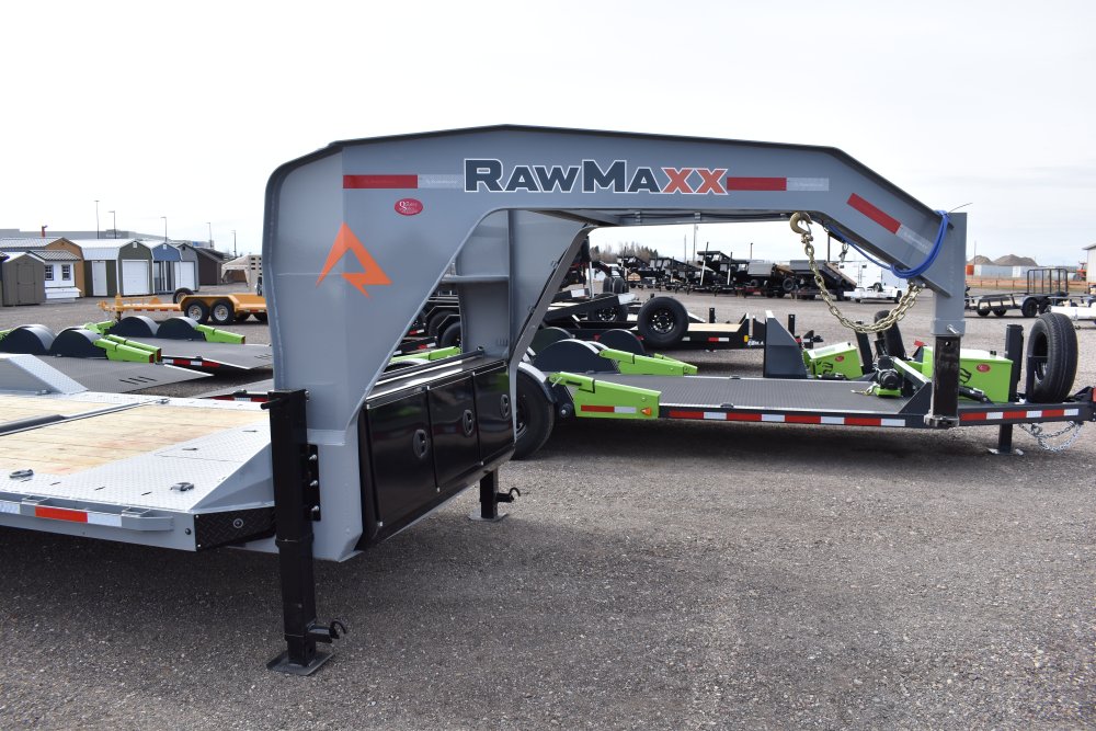 Rawmaxx 102X24 16K Gooseneck gravity tilt trailer, torsion axles, LED lights