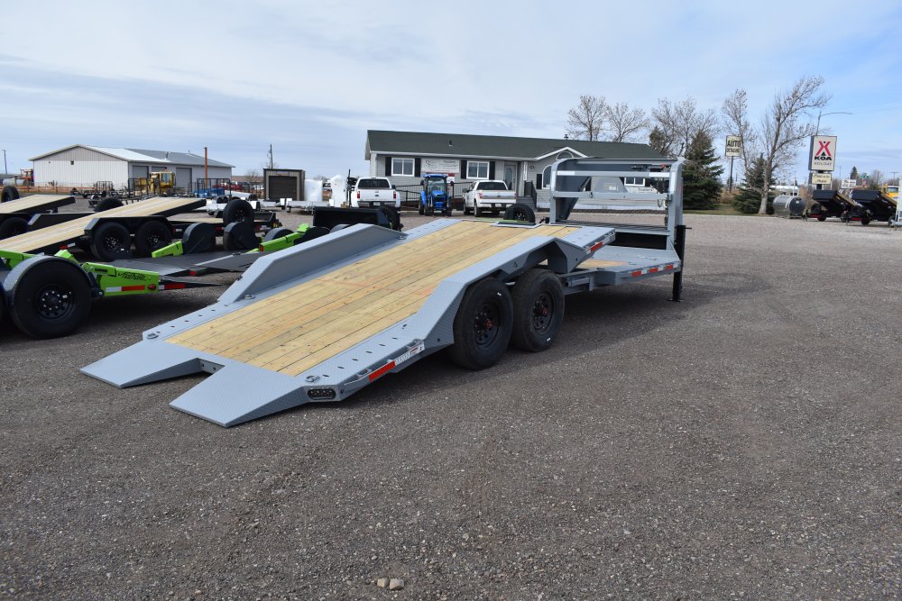 Rawmaxx 102X24 16K Gooseneck gravity tilt trailer, torsion axles, LED lights