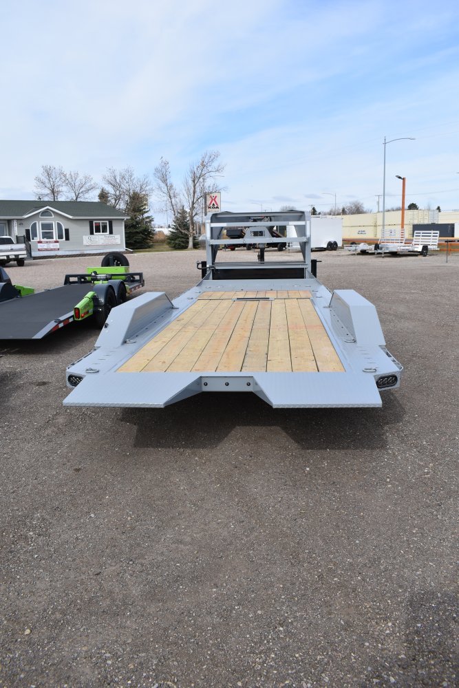 Rawmaxx 102X24 16K Gooseneck gravity tilt trailer, torsion axles, LED lights