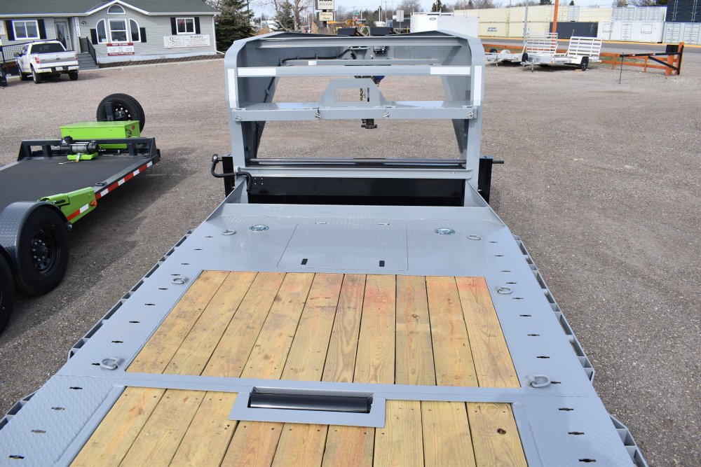 Rawmaxx 102X24 16K Gooseneck gravity tilt trailer, torsion axles, LED lights