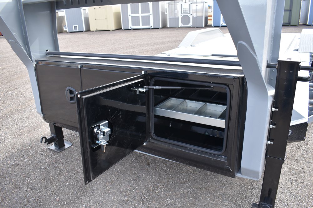 Rawmaxx 102X24 16K Gooseneck gravity tilt trailer, torsion axles, LED lights