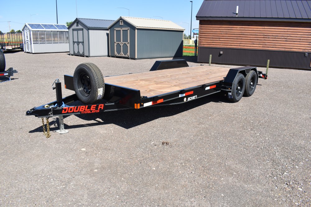 Double a 7x20 10K bumper pull car hauler trailer, slide in ramps, stabilizer's