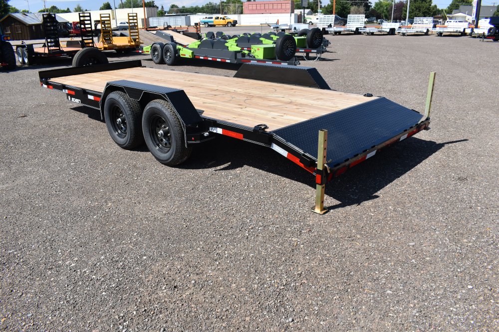 Double a 7x20 10K bumper pull car hauler trailer, slide in ramps, stabilizer's