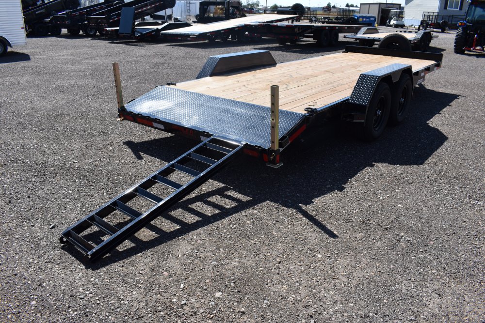 Double a 7x20 10K bumper pull car hauler trailer, slide in ramps, stabilizer's