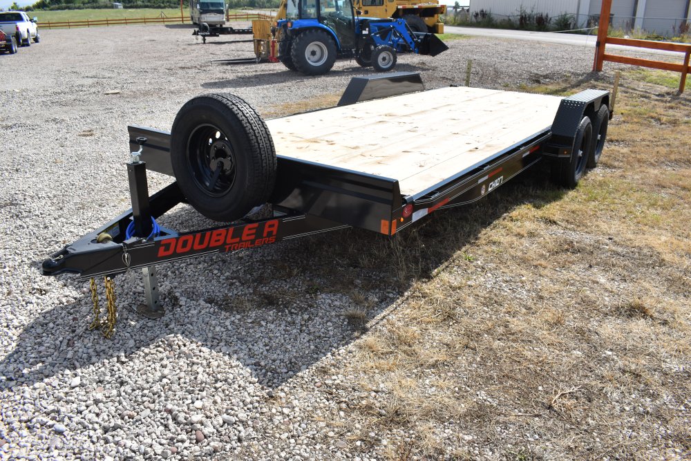 Double a 7x20 10K bumper pull car hauler trailer, slide in ramps, stabilizer's