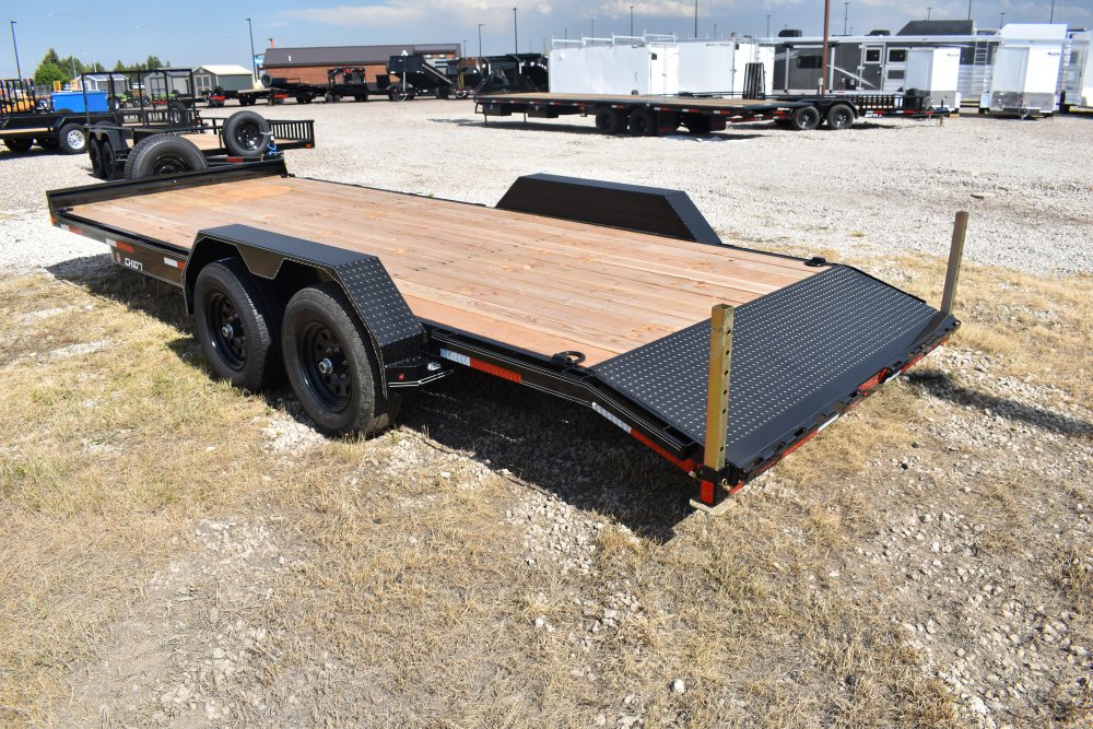 Double a 7x20 10K bumper pull car hauler trailer, slide in ramps, stabilizer's