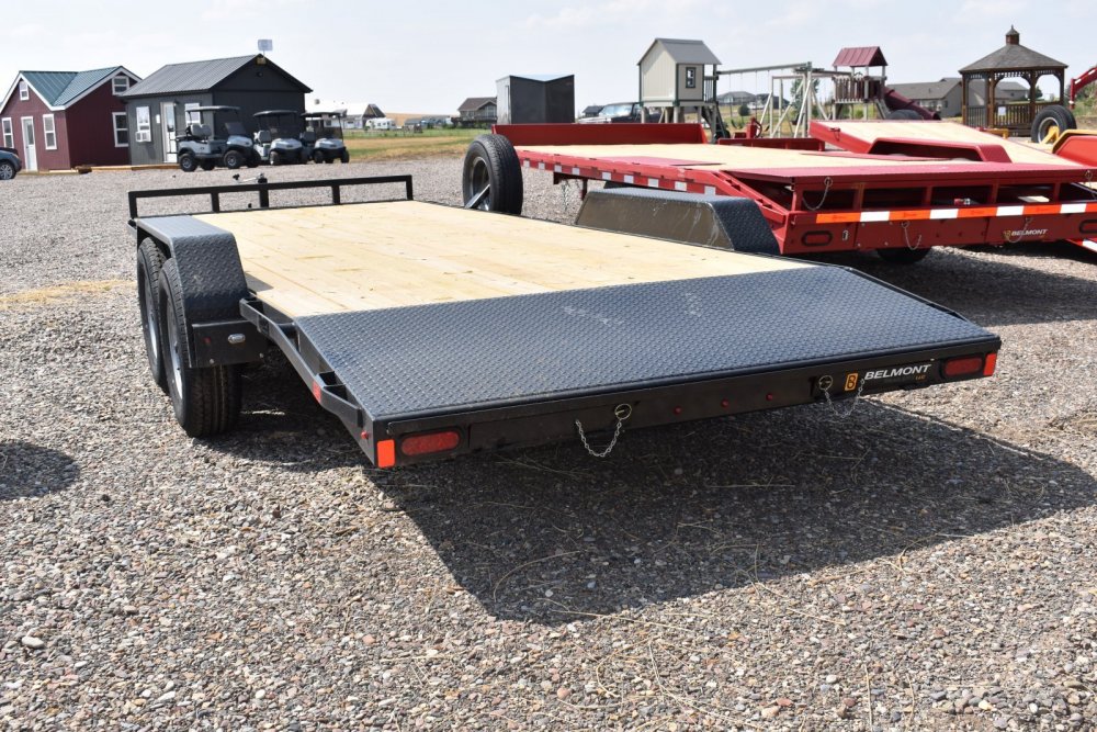 CH820-10K Car Hauler, spare tire, tube steel front rail, bolt on drop leg jack, winch mount, 3' beav