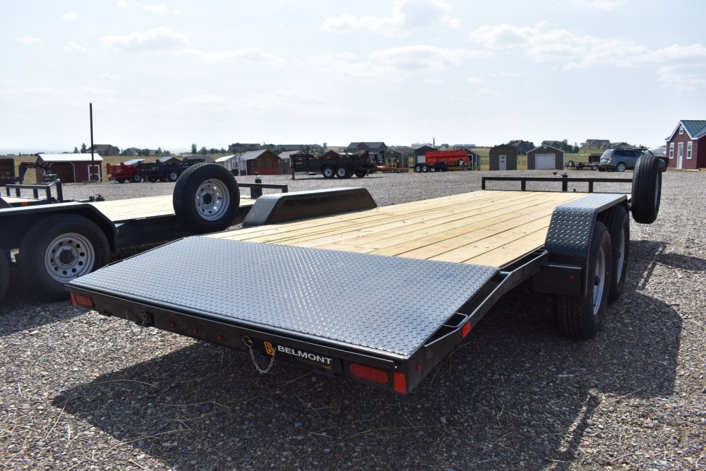 CH818-10K Car Hauler, spare tire, bolt on drop leg jack, tube steel front rail, 3' beavertail & 54" 