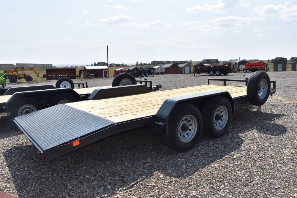 CH818-10K Car Hauler, spare tire, bolt on drop leg jack, tube steel front rail, 3' beavertail & 54" 