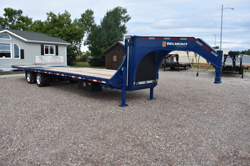 Belmont GXD35-32K Gooseneck dual wheel deck over hydraulic dovetail Trailer, air ride, 5' spread axl