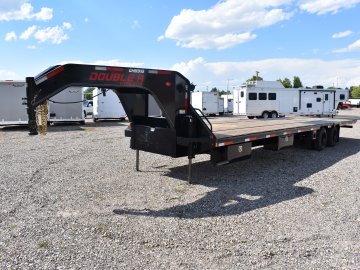 Double A 102"X34' 30K deck over gooseneck trailer, hydraulic dovetail, hydraulic jacks, LED work lig