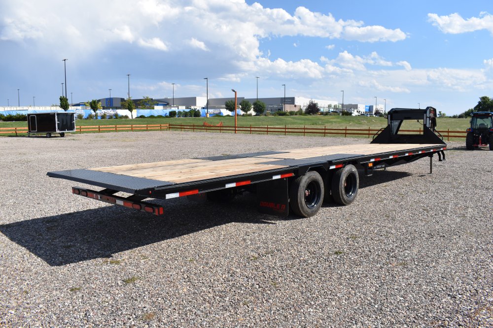 Double A 102"X34' 30K deck over gooseneck trailer, hydraulic dovetail, hydraulic jacks, LED work lig